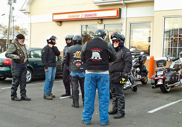 Connecticut Motorcycle Polar Bears launch point, Dunkin' Donuts Stratford