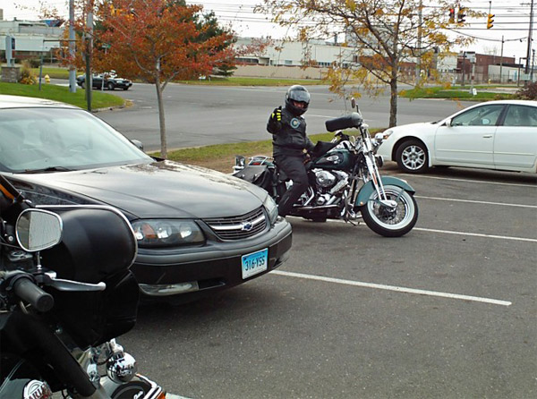 Motorcycle Polar Bear Blog Author Chris Loynd on his Harley-Davidson Springer