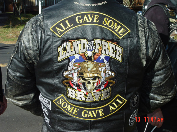 Motorcycle Polar Bear Fonz decked out for Veteran's Day