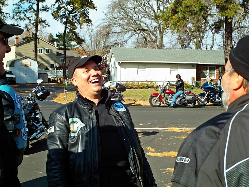Motorcycle Polar Bear Blog Author Chris Loynd laughing