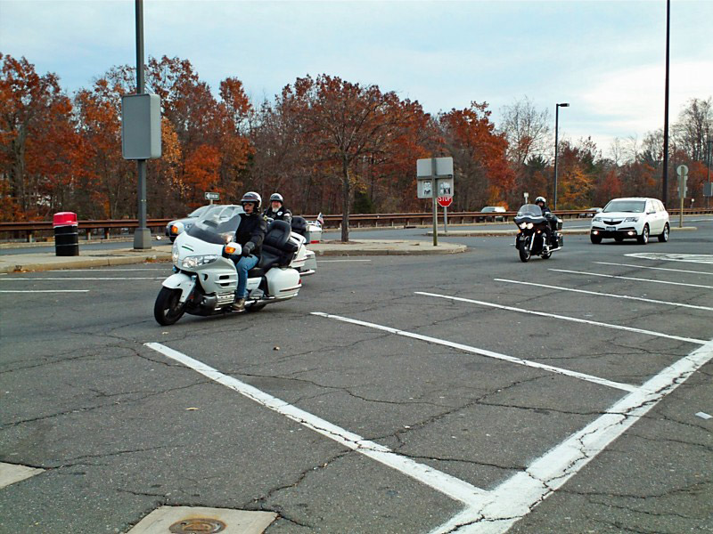 Motorcycle Polar Bear Captain, Grumpy and John J.